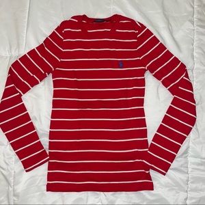 RALPH LAUREN SPORT STRIPED LONG SLEEVE SWEATER